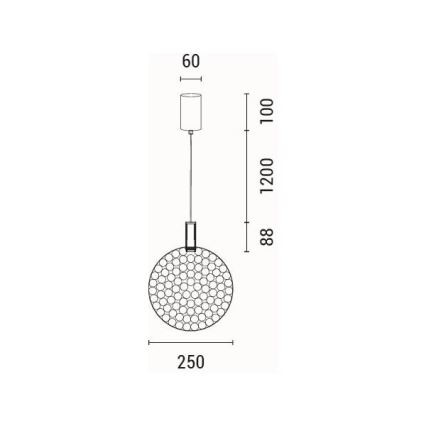 LED Пендел LED/10W/230V 3000K лъскав хром Ø 35 см