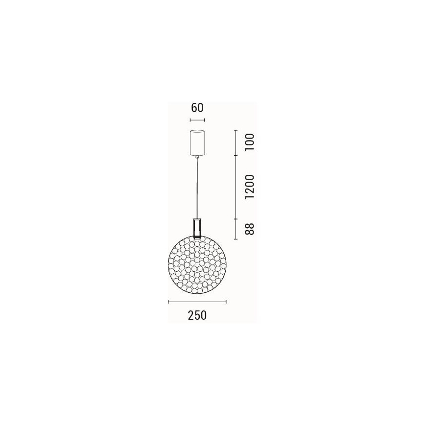 LED Пендел LED/10W/230V 3000K лъскав хром Ø 35 см