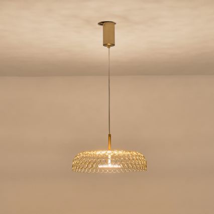 LED Пендел LED/10W/230V 3000K златист Ø 35 см