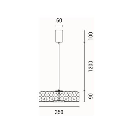 LED Пендел LED/10W/230V 3000K златист Ø 35 см