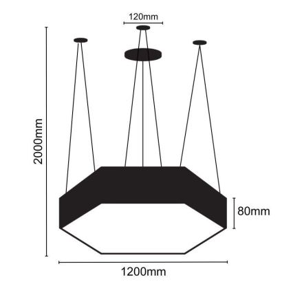 LED Пендел LED/120W/230V 4000K Ø 120 см