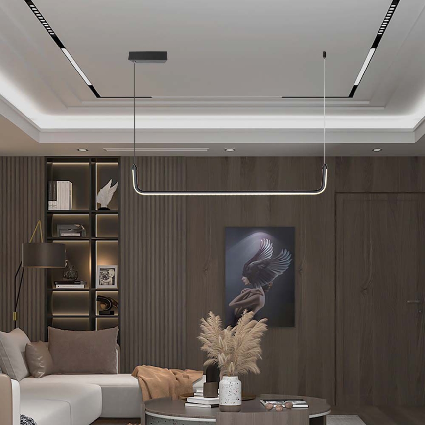 LED Пендел LED/12W/230V 4000K 90 см черен
