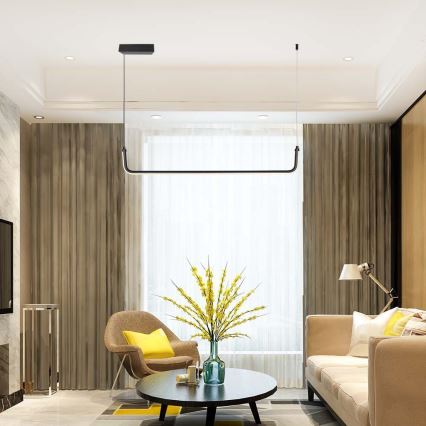 LED Пендел LED/12W/230V 4000K 90 см черен