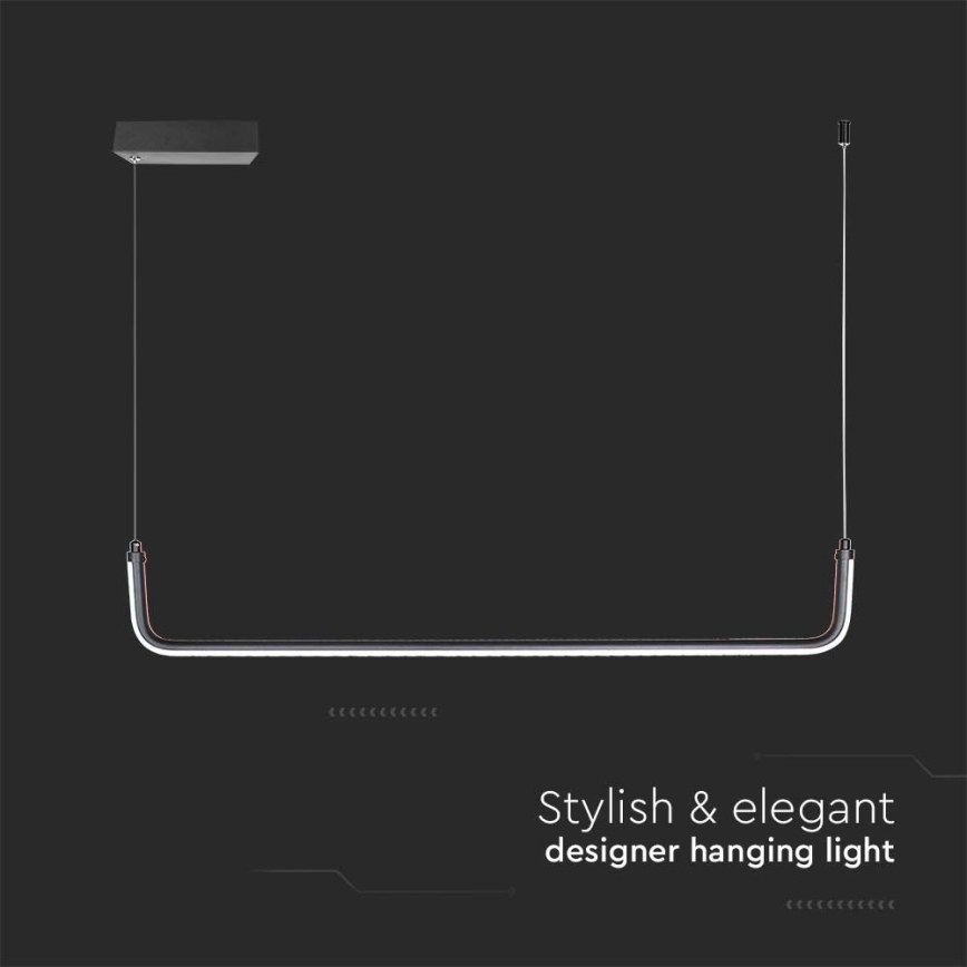 LED Пендел LED/12W/230V 4000K 90 см черен