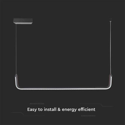 LED Пендел LED/12W/230V 4000K 90 см черен