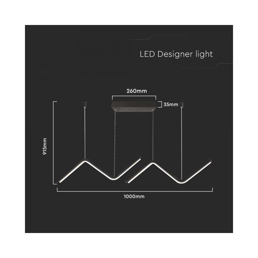 LED Пендел LED/12W/230V 4000K черен