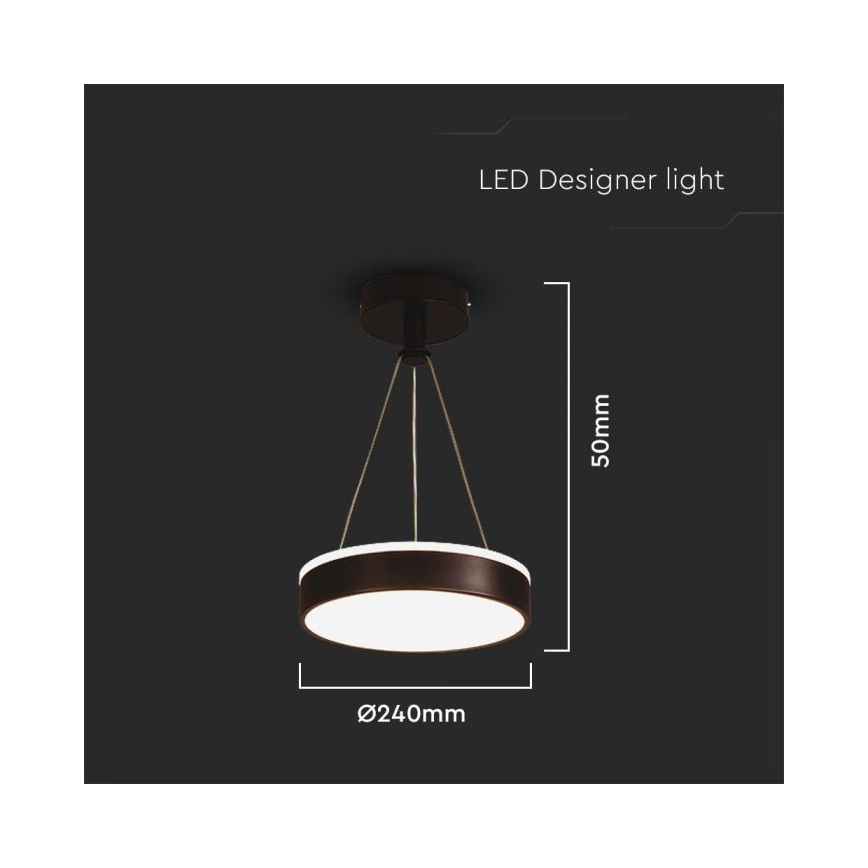 LED Пендел LED/12W/230V 4000K черен