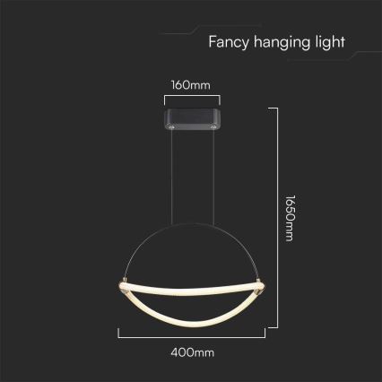 LED Пендел LED/12W/230V 4000K Ø 40 см