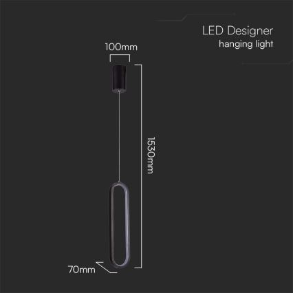 LED Пендел LED/13W/230V 4000K черен