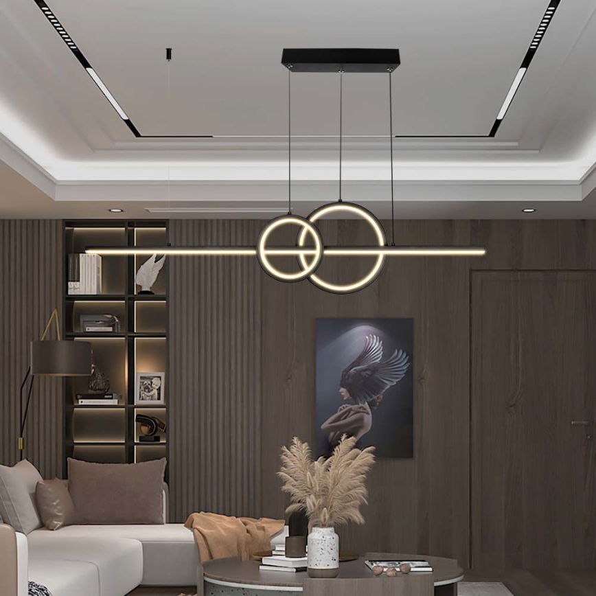 LED Пендел LED/15W/230V 4000K 80 см черен