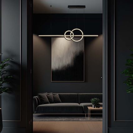 LED Пендел LED/15W/230V 4000K 80 см черен