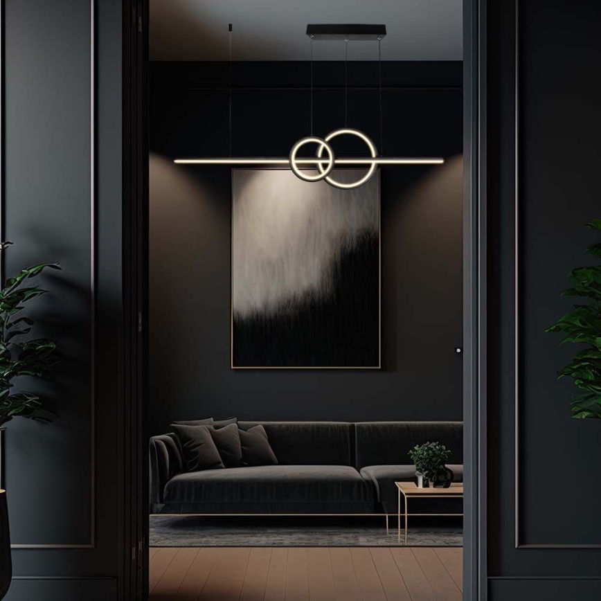 LED Пендел LED/15W/230V 4000K 80 см черен