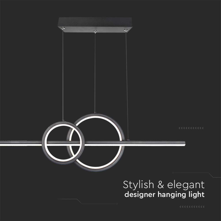 LED Пендел LED/15W/230V 4000K 80 см черен