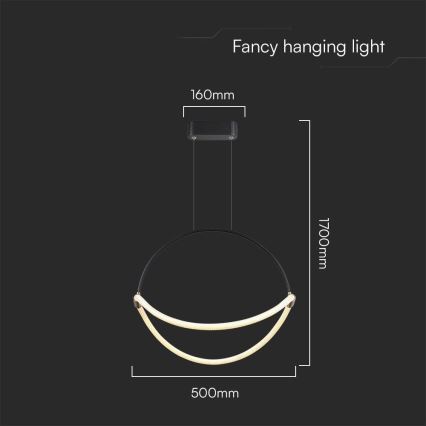 LED Пендел LED/16W/230V 4000K Ø 50 см