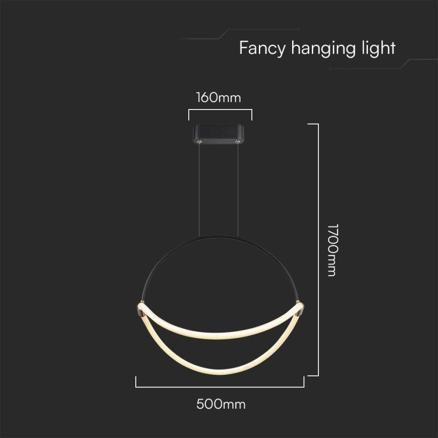 LED Пендел LED/16W/230V 4000K Ø 50 см