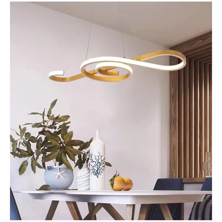 LED Пендел LED/18W/230V 3000K златист