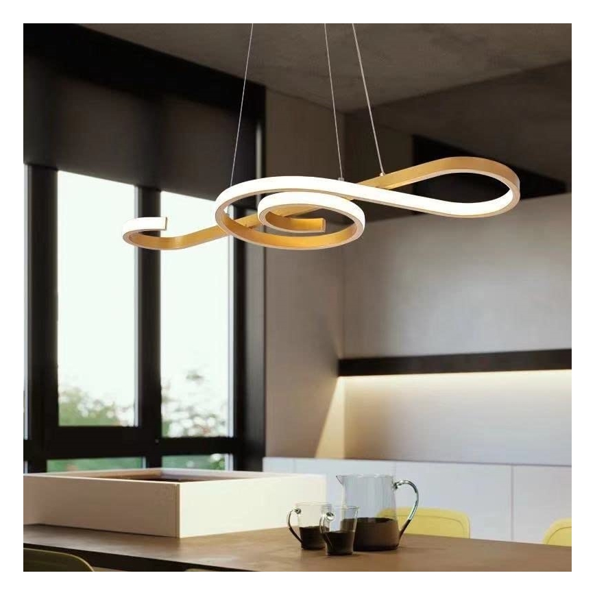 LED Пендел LED/18W/230V 3000K златист