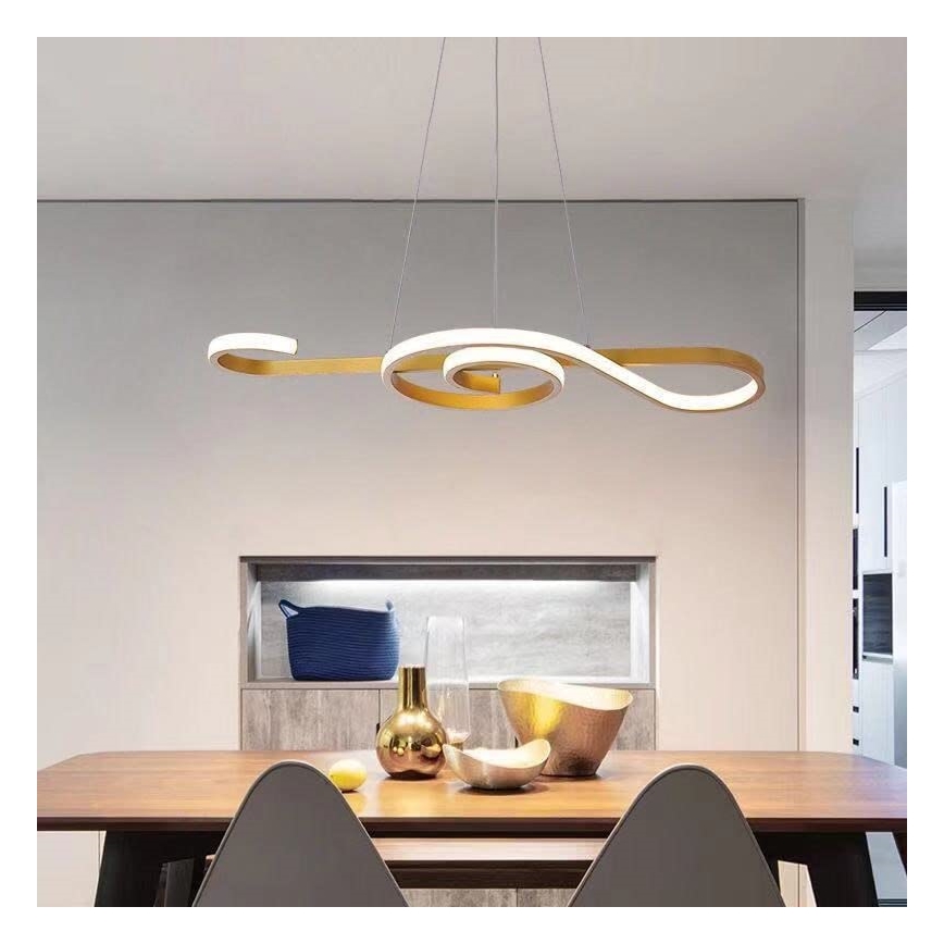 LED Пендел LED/18W/230V 3000K златист