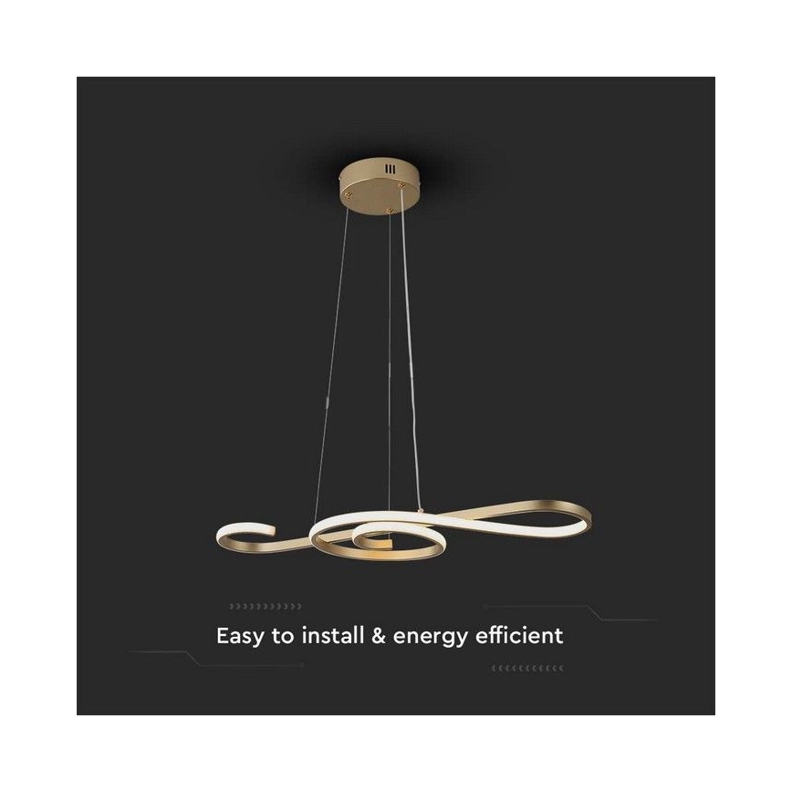 LED Пендел LED/18W/230V 3000K златист