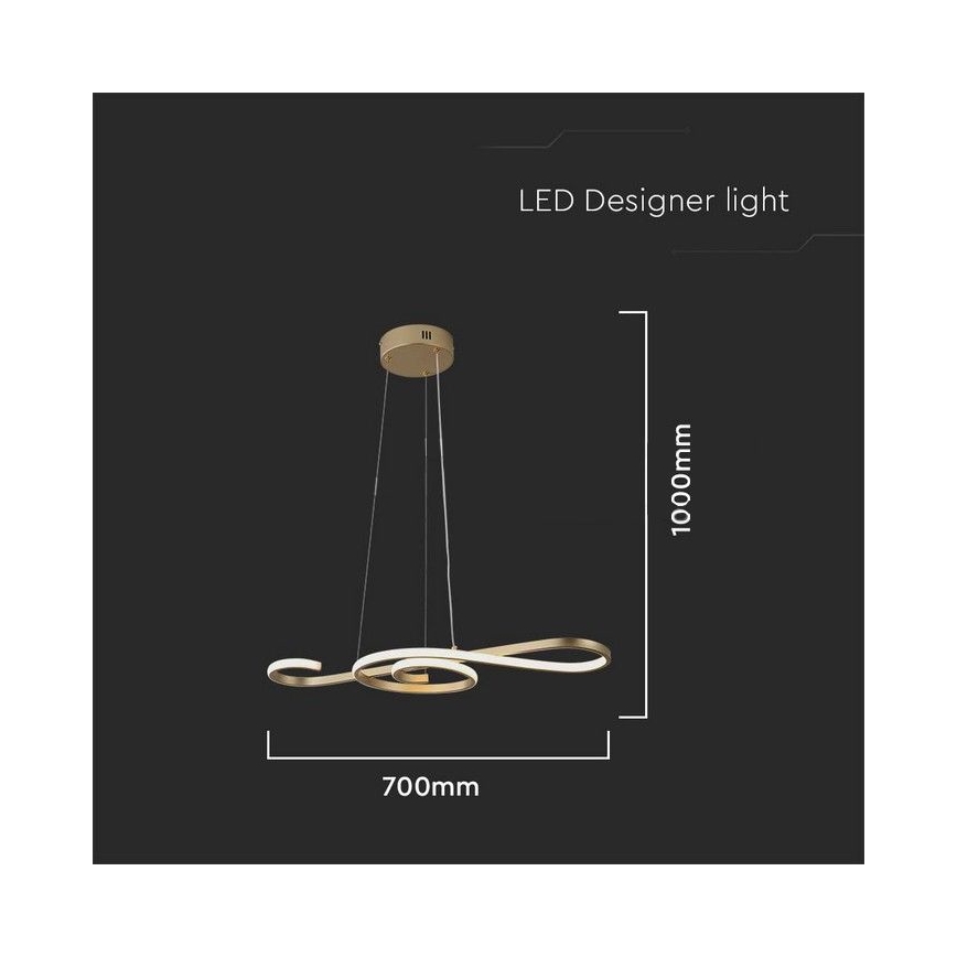 LED Пендел LED/18W/230V 3000K златист