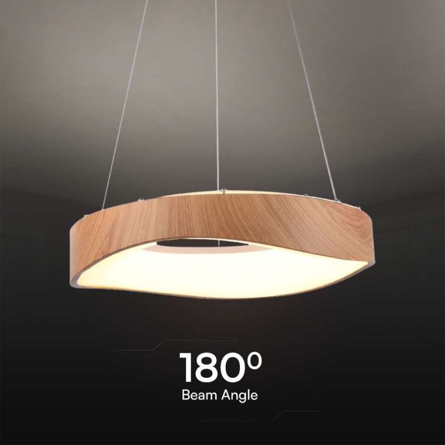 LED Пендел LED/18W/230V 3000K ø 40 см кафяв