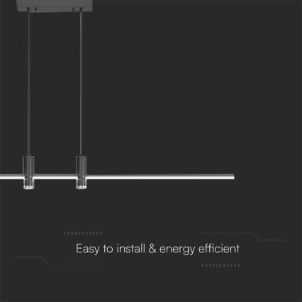 LED Пендел LED/19W/230V 3000K черен