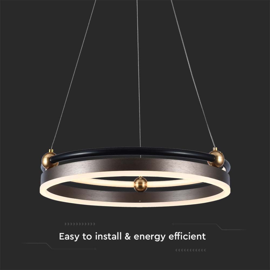 LED Пендел LED/20W/230V 3000K Ø 42 см кафяв