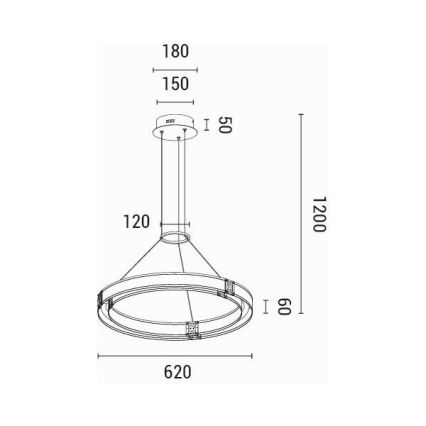 LED Пендел LED/21W/230V 3000K 42x120 см