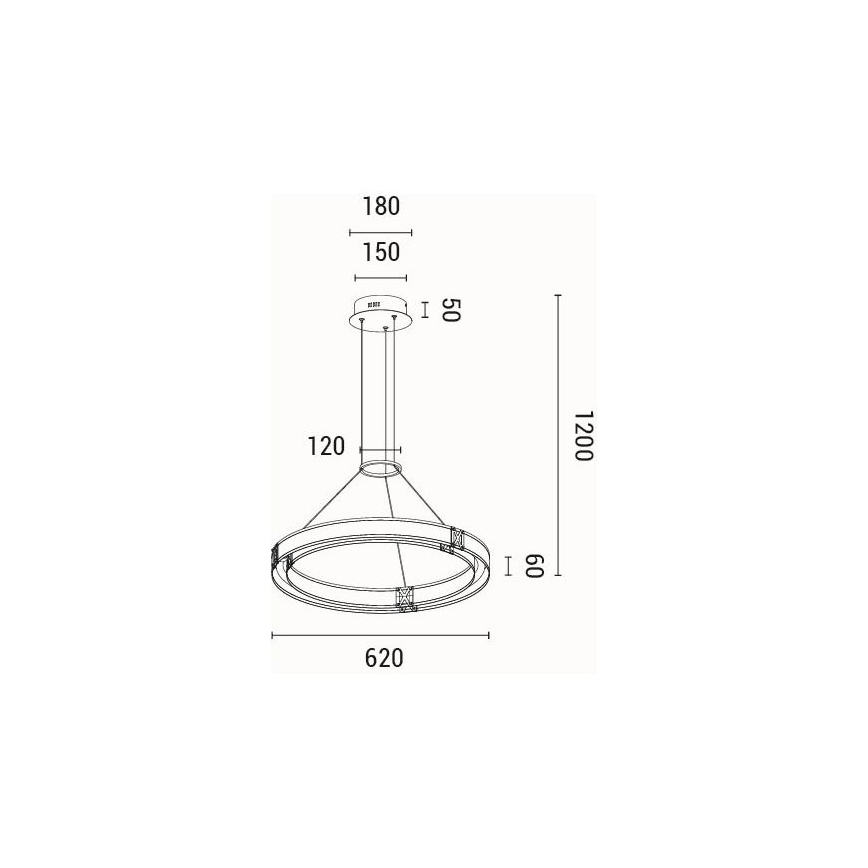LED Пендел LED/21W/230V 3000K 42x120 см