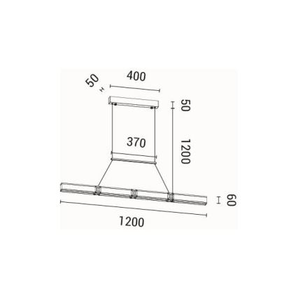 LED Пендел LED/21W/230V 3000K 45x120 см