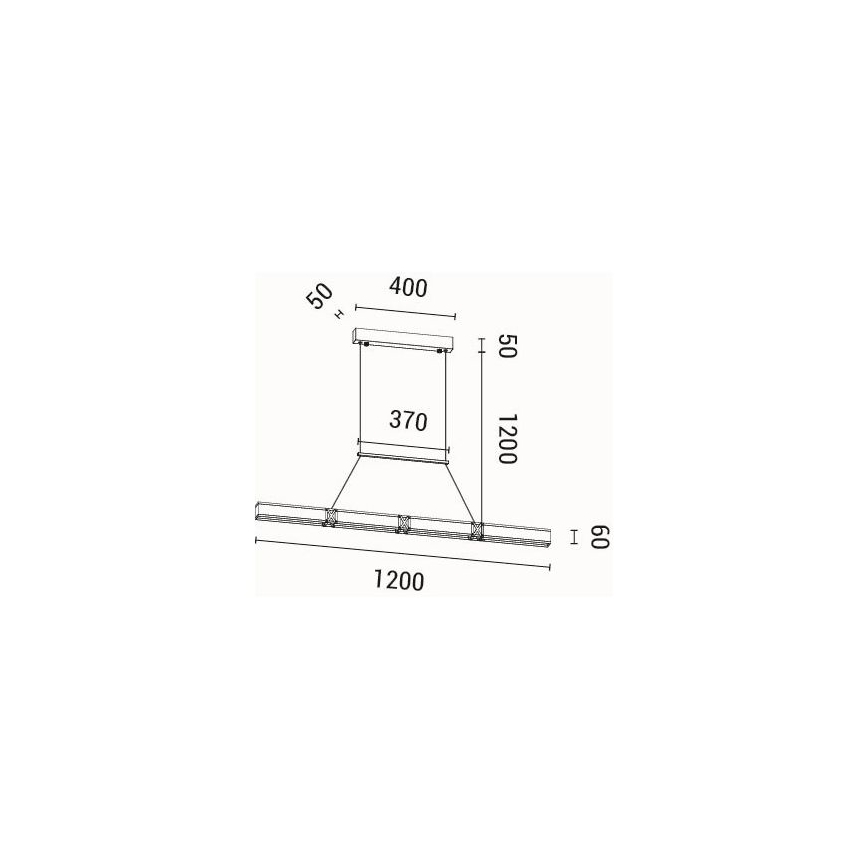 LED Пендел LED/21W/230V 3000K 45x120 см