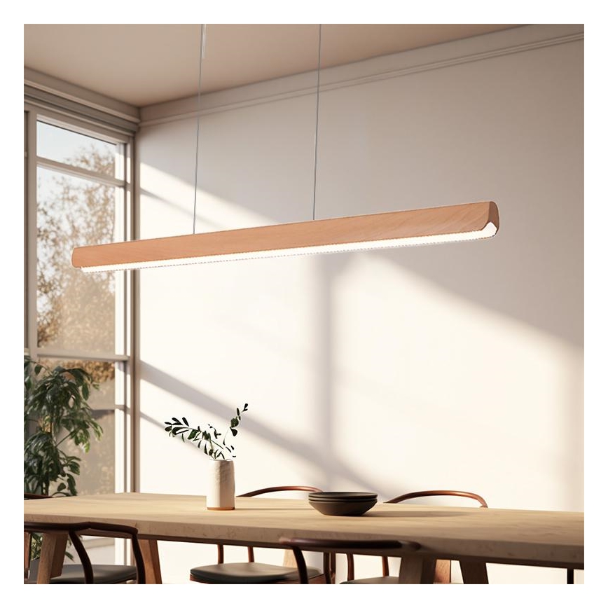 LED Пендел LED/22W/230V 4000K 120 см бук/масивнo дървo