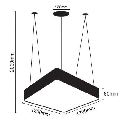 LED Пендел LED/240W/230V 4000K 120x120 см