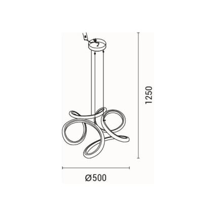LED Пендел LED/24W/230V 3000K 50x120 см
