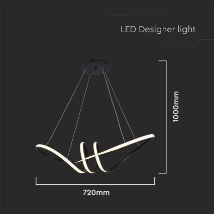 LED Пендел LED/24W/230V 3000K черен