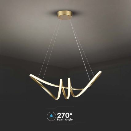 LED Пендел LED/24W/230V 3000K златист