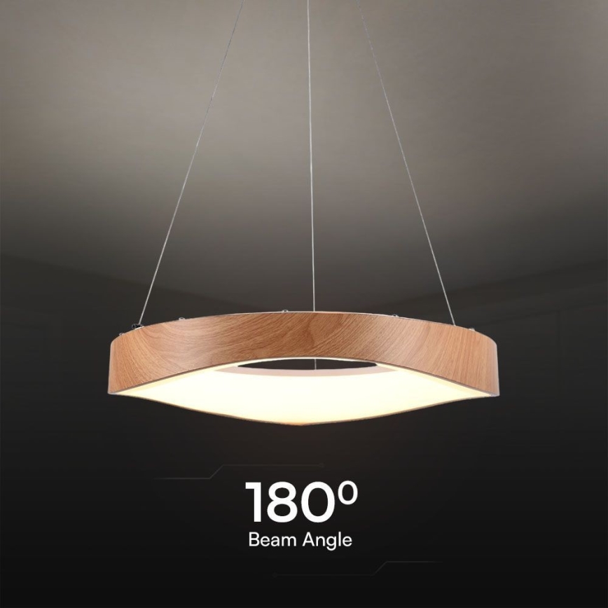 LED Пендел LED/25W/230V 3000K ø 50 см кафяв