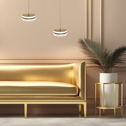 LED Пендел LED/25W/230V Ø 20 см златист