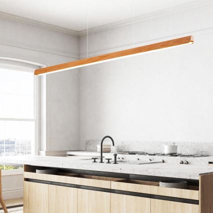 LED Пендел LED/26W/230V 4000K 150 см бук/масивнo дървo