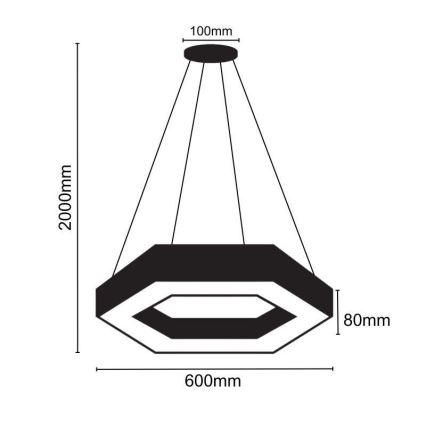 LED Пендел LED/28W/230V 4000K Ø 60 см