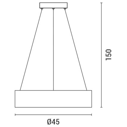 LED Пендел LED/30W/230V 3000K Ø 45 см черен/дъб