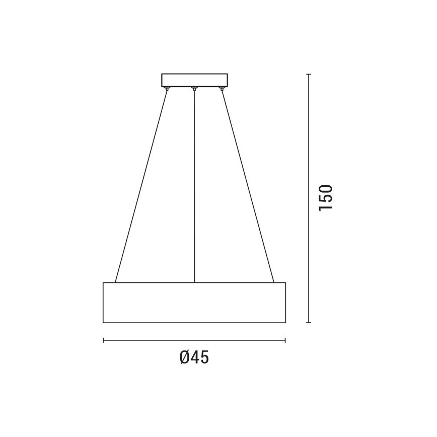 LED Пендел LED/30W/230V 3000K Ø 45 см черен/дъб