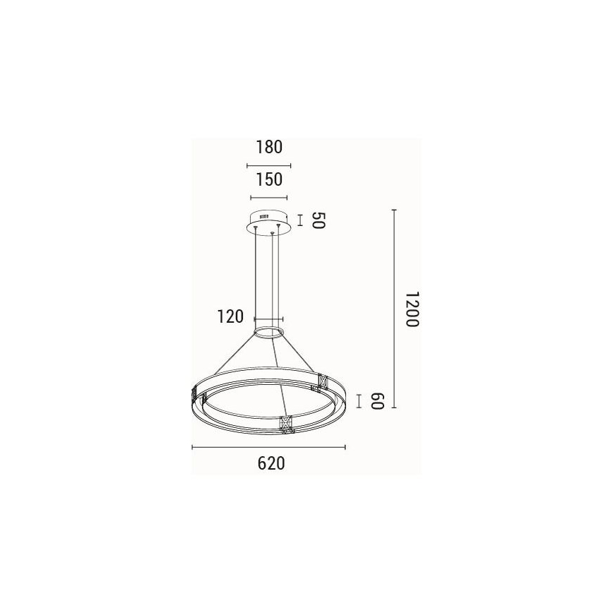 LED Пендел LED/33W/230V 3000K 62x120 см