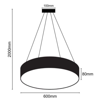 LED Пендел LED/35W/230V 4000K Ø 60 см