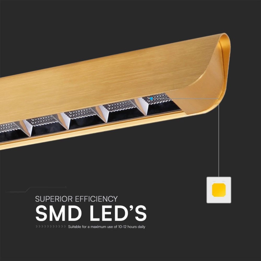 LED Пендел LED/36W/230V 3000/4000/6400K златист