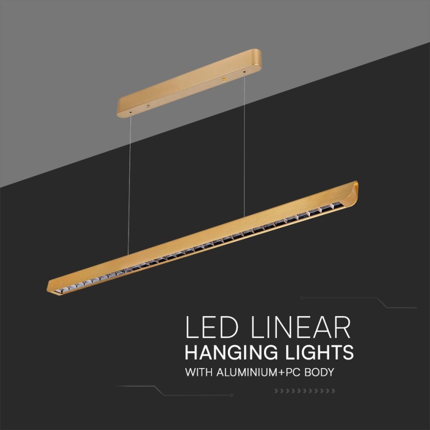 LED Пендел LED/36W/230V 3000/4000/6400K златист