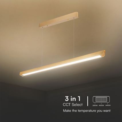 LED Пендел LED/36W/230V 3000/4000/6400K златист