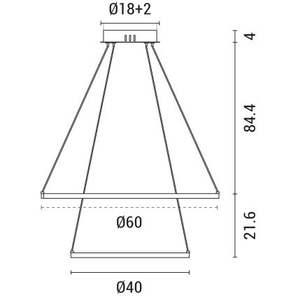 LED Пендел LED/37W/230V 3000K бял