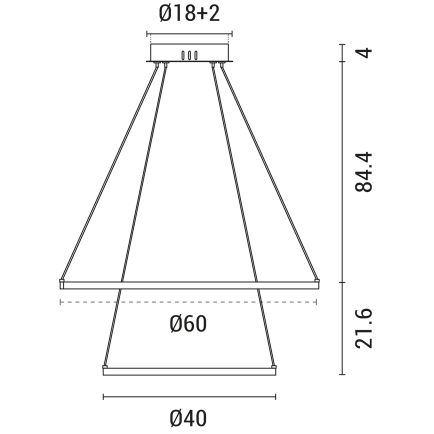 LED Пендел LED/37W/230V 3000K черен
