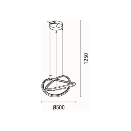 LED Пендел LED/38W/230V 3000K 50x120 см